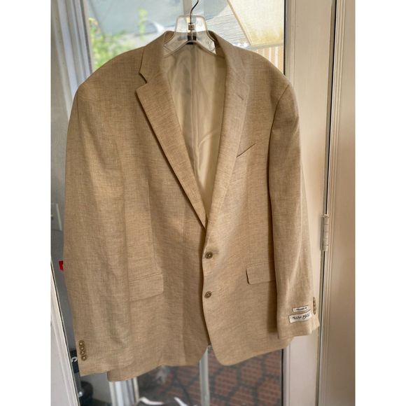 NWT 53% Linen 47% Wool Jos A Bank 1905 Tailored Fit 2 Button Blazr Jacket SZ 42L